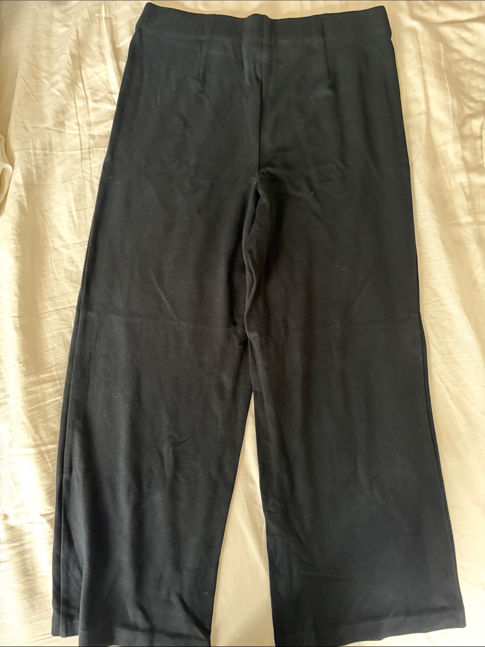 J. Jill Pante Black Wide-Leg Knit Pants